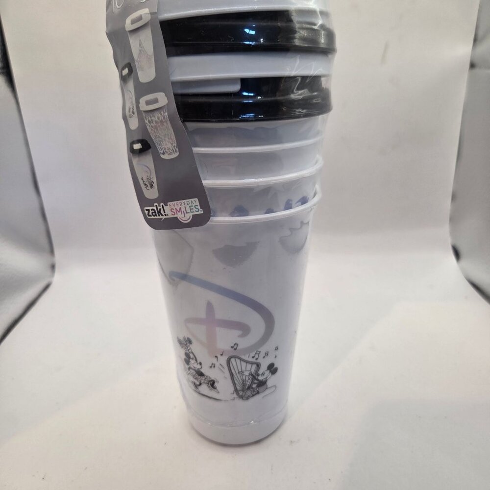 Zak! Travel Tumbler 4-Pack Disney 100 Years of Wonder Mickey Minnie White Lids